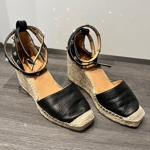 MAYPOL Made In Spain Leather Espadrille Wedges